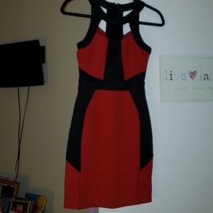 Red and black dress